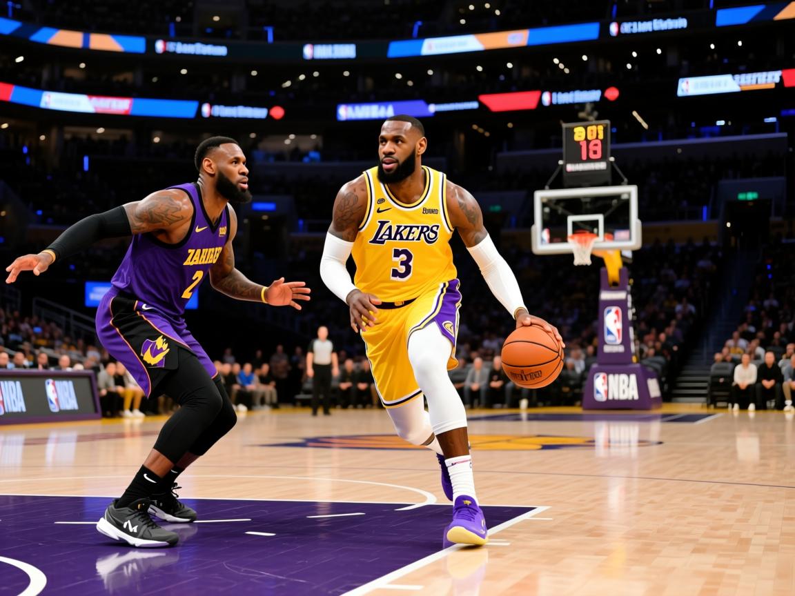 NBA-湖人惨败太阳詹姆斯突破防守传球